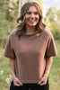 SSYS Aveline Short Sleeve Slouch Sweater In Camel