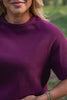 SSYS Aveline Short Sleeve Slouch Sweater In Dark Maroon