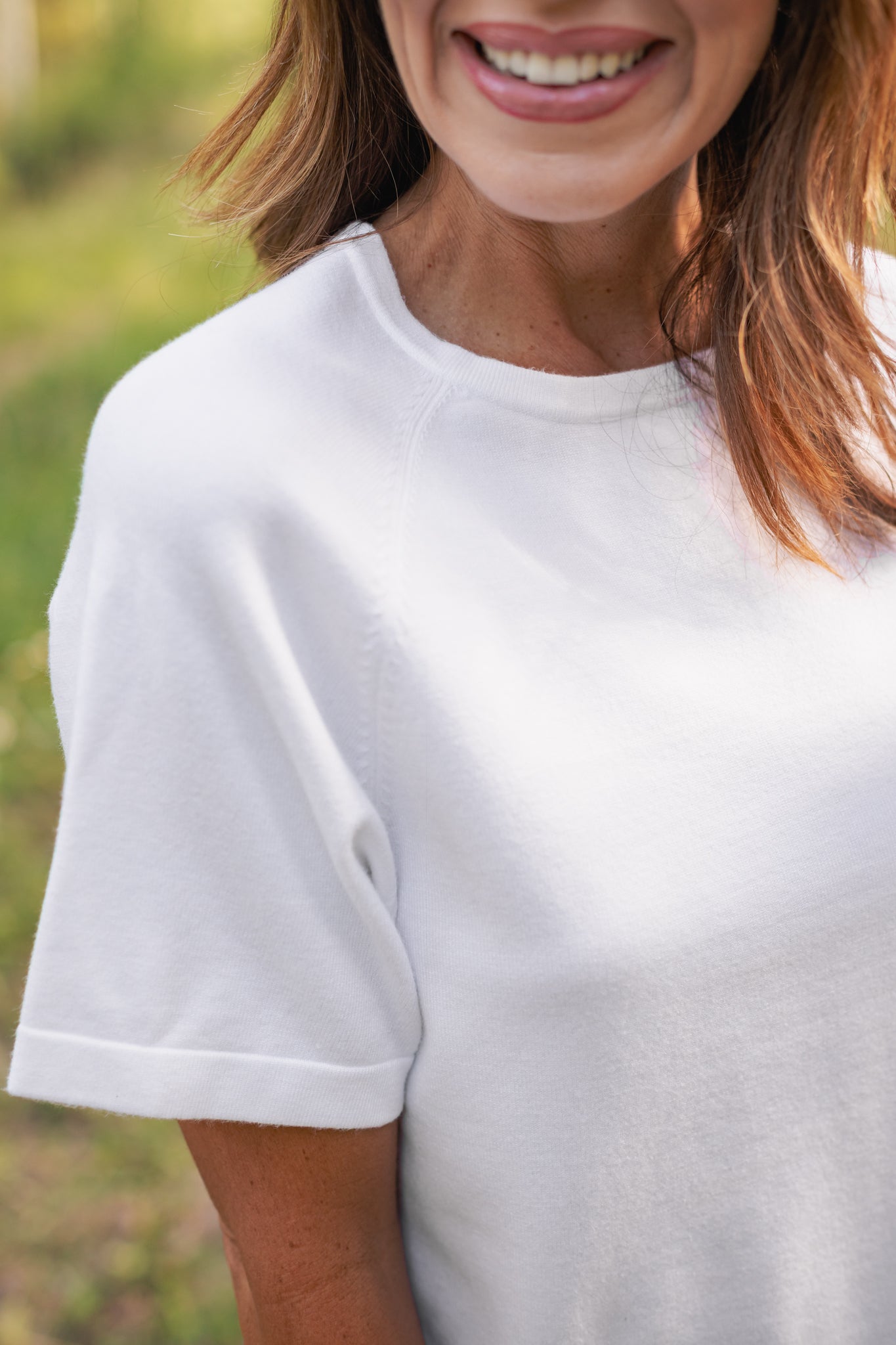 SSYS Aveline Short Sleeve Slouch Sweater In Ivory