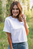 SSYS Aveline Short Sleeve Slouch Sweater In Ivory