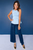 SSYS Carys Knit Peplum Top In Blue