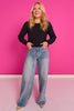 SSYS Simone Crew Neck Fleece Lined Sweatshirt In Black *FINAL SALE*