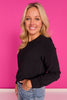 SSYS Simone Crew Neck Fleece Lined Sweatshirt In Black *FINAL SALE*