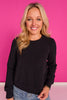 SSYS Simone Crew Neck Fleece Lined Sweatshirt In Black *FINAL SALE*
