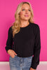 SSYS Simone Crew Neck Fleece Lined Sweatshirt In Black *FINAL SALE*