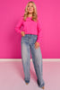 SSYS Simone Crew Neck Fleece Lined Sweatshirt In Bright Pink *FINAL SALE*