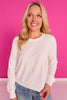 SSYS Simone Crew Neck Fleece Lined Sweatshirt In Ivory *FINAL SALE*