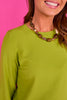 SSYS Simone Crew Neck Fleece Lined Sweatshirt In Matcha *FINAL SALE*
