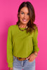 SSYS Simone Crew Neck Fleece Lined Sweatshirt In Matcha *FINAL SALE*