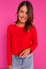 SSYS Simone Crew Neck Fleece Lined Sweatshirt In Red *FINAL SALE*