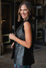 SSYS Jules Faux Leather Vest In Black