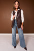 SSYS Jules Faux Leather Vest In Brown