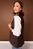 SSYS Jules Faux Leather Vest In Brown