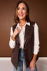 SSYS Jules Faux Leather Vest In Brown