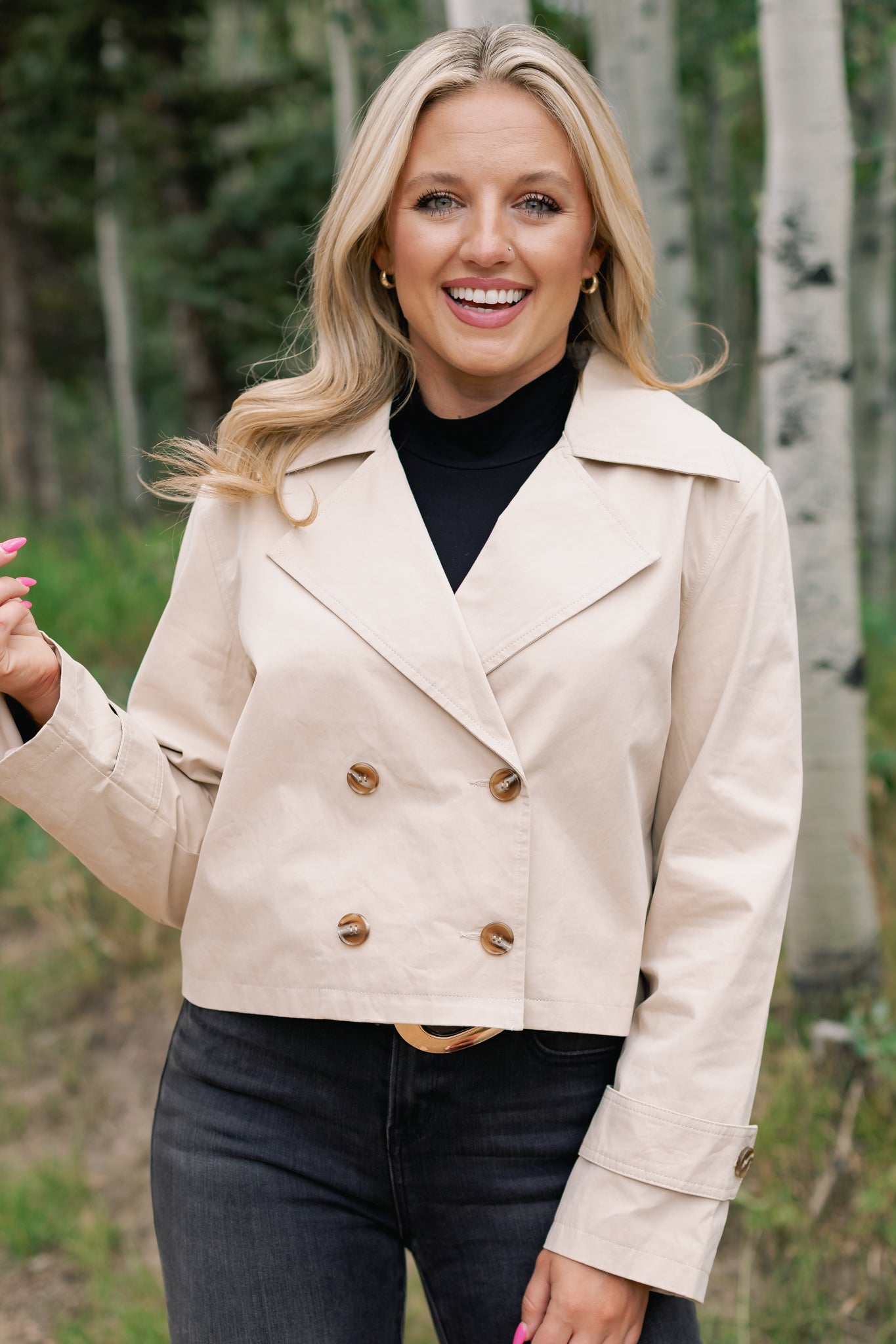 SSYS Fable Cropped Trench Coat In Taupe