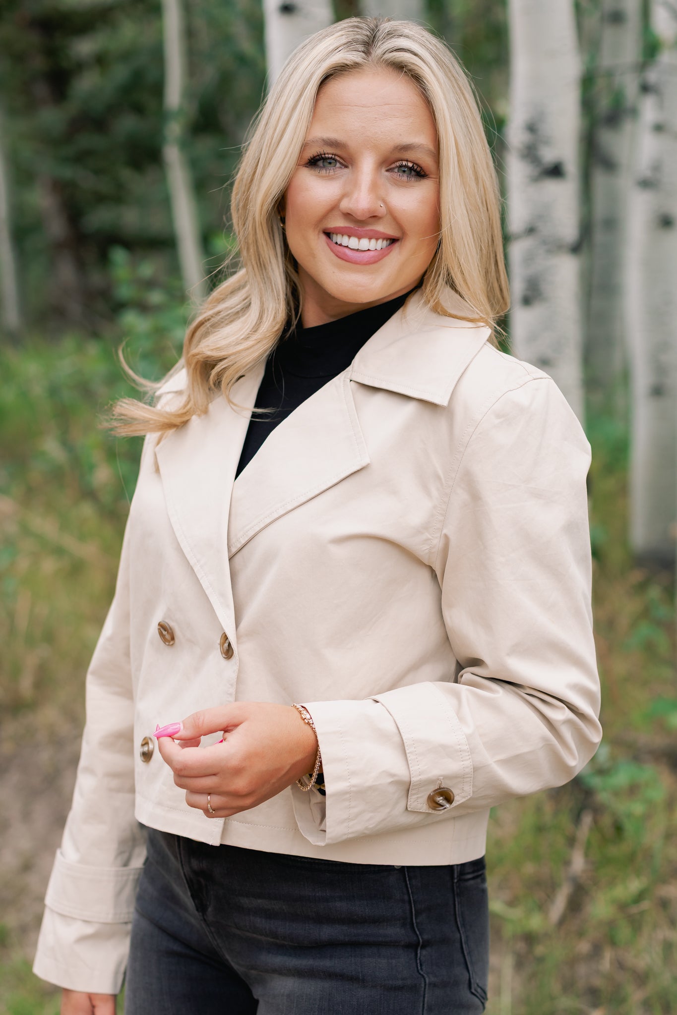 SSYS Fable Cropped Trench Coat In Taupe
