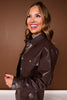SSYS Sasha Faux Leather Shacket In Brown