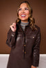 SSYS Sasha Faux Leather Shacket In Brown