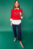 SSYS Roslyn Tartan Applique Bow Sweater In Red
