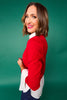 SSYS Roslyn Tartan Applique Bow Sweater In Red