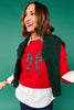 SSYS Roslyn Tartan Applique Bow Sweater In Red