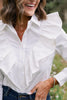 SSYS Finley Long Sleeve Ruffle Detail Top In White