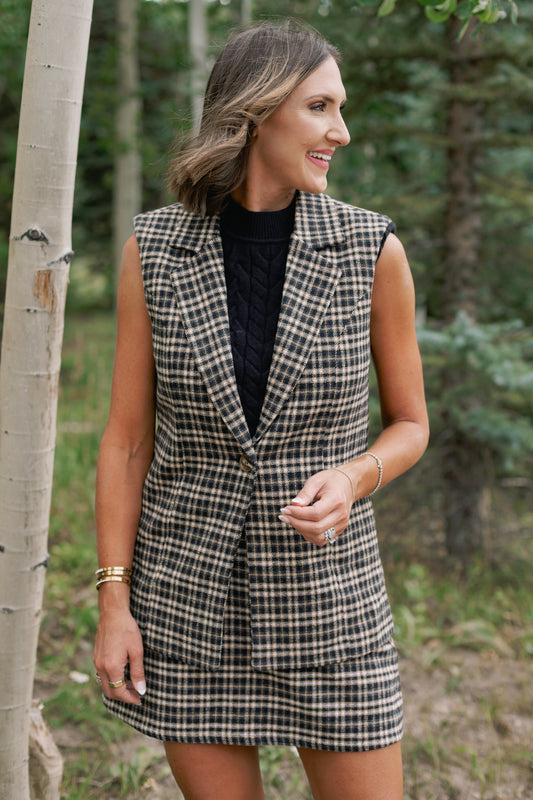 SSYS Jules Tweed Vest In Brown