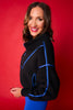 SSYS Clayton Sherpa Contrast Trim Quarter Zip Pullover In Black