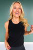 SSYS Signature Fleece Lined Built in Bra Racerback Tank In Black