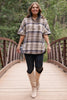 SSYS Fiora Plaid Cape Coat In Brown