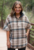 SSYS Fiora Plaid Cape Coat In Brown