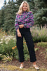 SSYS Marlow Ruffle Collar Blouse with Contrast Piping In Berry Floral