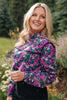 SSYS Marlow Ruffle Collar Blouse with Contrast Piping In Berry Floral
