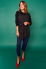 SSYS Hostess Apron with Black Sequin Collar In Black