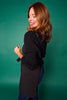 SSYS Hostess Apron with Black Sequin Collar In Black