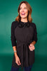 SSYS Hostess Apron with Black Sequin Collar In Black