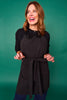 SSYS Hostess Apron with Black Sequin Collar In Black