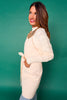 SSYS Hostess Apron with Gold Sequin Collar In Cream