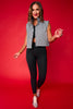 SSYS Amara Cropped Vest With Ruffle Trim In Black and White Houndstooth