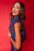 SSYS Amara Cropped Vest With Ruffle Trim In Navy Tartan
