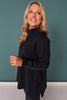 SSYS Odessa Bandana Neck Tunic Sweater In Black