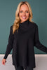 SSYS Odessa Bandana Neck Tunic Sweater In Black