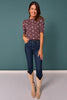 SSYS Verena Short Sleeve Bandana Print Sweater In Brown