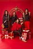 SSYS Lara V Neck Fleece Lined Cropped Sweatshirt In Red
