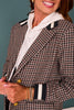 SSYS Kiara Tweed Plaid Varsity Blazer In Black