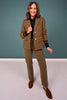 SSYS Kiara Tweed Plaid Varsity Blazer In Olive