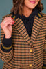 SSYS Kiara Tweed Plaid Varsity Blazer In Olive