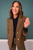 SSYS Kiara Tweed Plaid Varsity Blazer In Olive