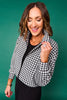 SSYS Edie Bomber Jacket In Black Houndstooth