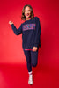 SSYS Merry Sweatshirt In Navy Tartan